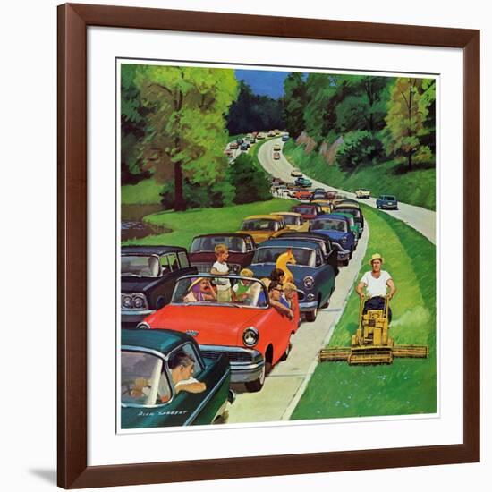 "Speeder on the Median," June 2, 1962-Richard Sargent-Framed Giclee Print