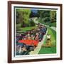 "Speeder on the Median," June 2, 1962-Richard Sargent-Framed Giclee Print