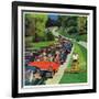 "Speeder on the Median," June 2, 1962-Richard Sargent-Framed Giclee Print