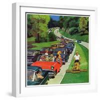 "Speeder on the Median," June 2, 1962-Richard Sargent-Framed Premium Giclee Print