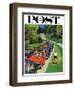 "Speeder on the Median," Saturday Evening Post Cover, June 2, 1962-Richard Sargent-Framed Giclee Print