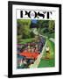 "Speeder on the Median," Saturday Evening Post Cover, June 2, 1962-Richard Sargent-Framed Giclee Print