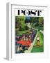 "Speeder on the Median," Saturday Evening Post Cover, June 2, 1962-Richard Sargent-Framed Premium Giclee Print