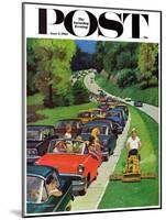 "Speeder on the Median," Saturday Evening Post Cover, June 2, 1962-Richard Sargent-Mounted Premium Giclee Print