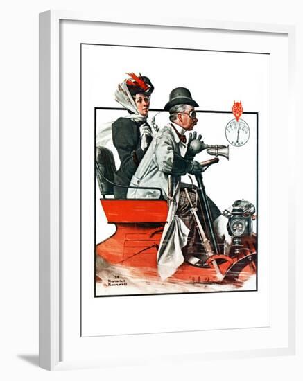 "Speeding Along", July 19,1924-Norman Rockwell-Framed Giclee Print