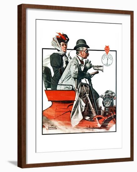 "Speeding Along", July 19,1924-Norman Rockwell-Framed Giclee Print