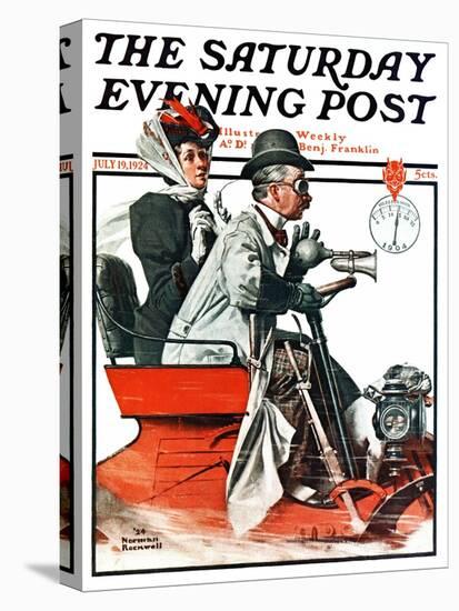 "Speeding Along" Saturday Evening Post Cover, July 19,1924-Norman Rockwell-Stretched Canvas