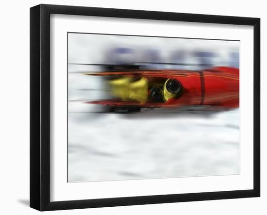 Speeding Bobsled-null-Framed Photographic Print