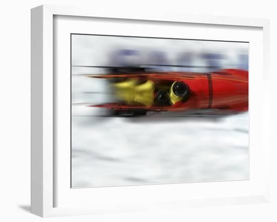 Speeding Bobsled-null-Framed Photographic Print