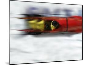 Speeding Bobsled-null-Mounted Photographic Print