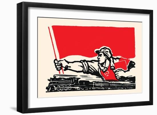 Speeding Like the Trains-Chinese Government-Framed Art Print