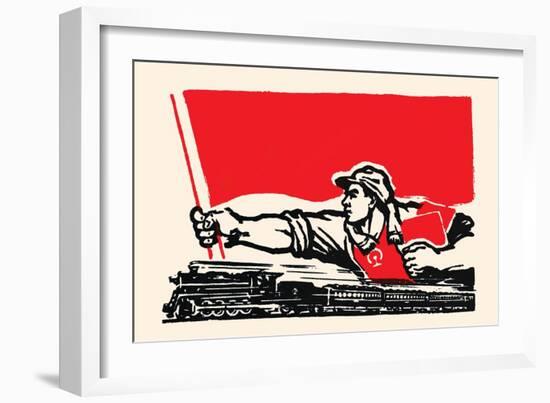 Speeding Like the Trains-Chinese Government-Framed Art Print