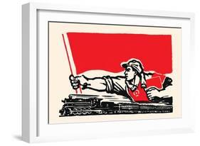 Speeding Like the Trains-Chinese Government-Framed Art Print