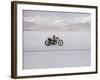 Speeding Motorcycle During Bonneville Hot Rod Meet at the Bonneville Salt Flats in Utah-J^ R^ Eyerman-Framed Photographic Print