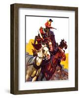 "Speeding Stagecoach,"February 6, 1937-Maurice Bower-Framed Giclee Print