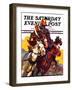 "Speeding Stagecoach," Saturday Evening Post Cover, February 6, 1937-Maurice Bower-Framed Giclee Print