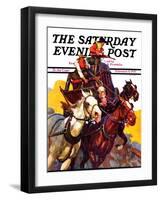 "Speeding Stagecoach," Saturday Evening Post Cover, February 6, 1937-Maurice Bower-Framed Giclee Print