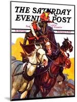 "Speeding Stagecoach," Saturday Evening Post Cover, February 6, 1937-Maurice Bower-Mounted Giclee Print