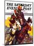 "Speeding Stagecoach," Saturday Evening Post Cover, February 6, 1937-Maurice Bower-Mounted Giclee Print