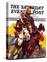 "Speeding Stagecoach," Saturday Evening Post Cover, February 6, 1937-Maurice Bower-Stretched Canvas