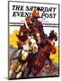 "Speeding Stagecoach," Saturday Evening Post Cover, February 6, 1937-Maurice Bower-Mounted Giclee Print
