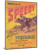 Speedy Vegetable Label - Hanford, CA-Lantern Press-Mounted Art Print