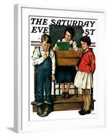 "Spelling Bee," Saturday Evening Post Cover, September 10, 1927-Lawrence Toney-Framed Giclee Print