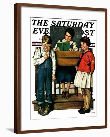 "Spelling Bee," Saturday Evening Post Cover, September 10, 1927-Lawrence Toney-Framed Giclee Print