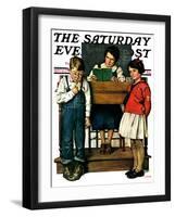 "Spelling Bee," Saturday Evening Post Cover, September 10, 1927-Lawrence Toney-Framed Giclee Print