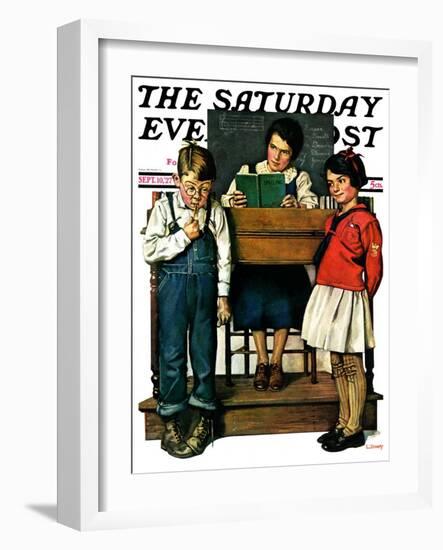 "Spelling Bee," Saturday Evening Post Cover, September 10, 1927-Lawrence Toney-Framed Giclee Print