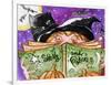 Spells and Potions Halloween Witch & Black Cat Bat-sylvia pimental-Framed Art Print