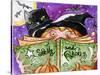 Spells and Potions Halloween Witch & Black Cat Bat-sylvia pimental-Stretched Canvas