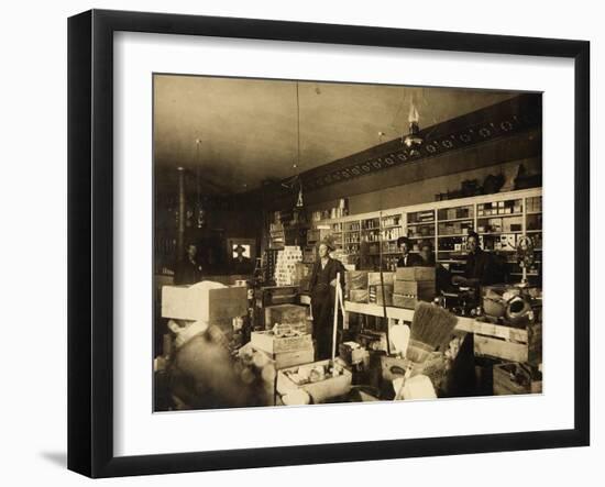 Spenker & Miller Company-A Mercantile Operation In Goldfield-Interior-Allen Photo Company-Framed Art Print