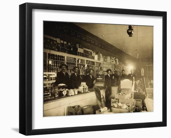 Spenker & Miller Company-A Mercantile Operation In Goldfield-Interior-Allen Photo Company-Framed Art Print