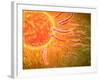 Sperm Traveling Towards Egg with Cellia-null-Framed Art Print