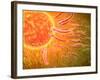 Sperm Traveling Towards Egg with Cellia-null-Framed Art Print