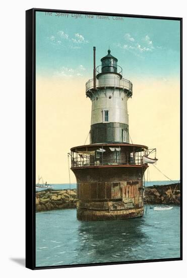 Sperry Lighthouse, New Haven-null-Framed Stretched Canvas