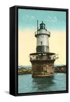 Sperry Lighthouse, New Haven-null-Framed Stretched Canvas