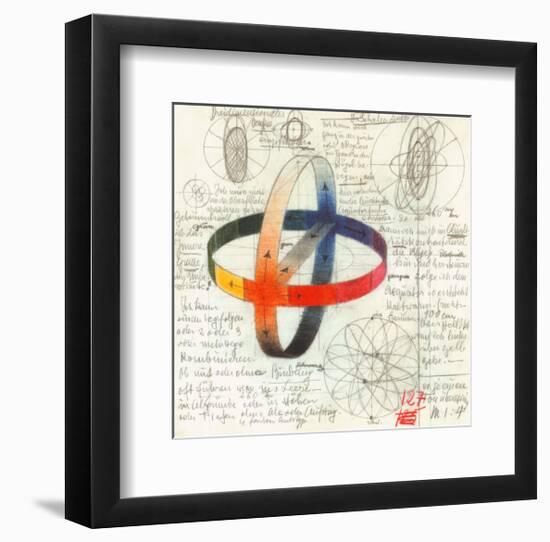 Sphere of Colorful Bands, c.1919-20-Johannes Itten-Framed Art Print