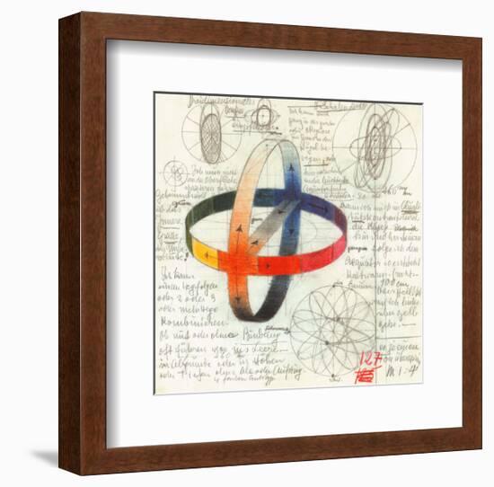 Sphere of Colorful Bands, c.1919-20-Johannes Itten-Framed Art Print