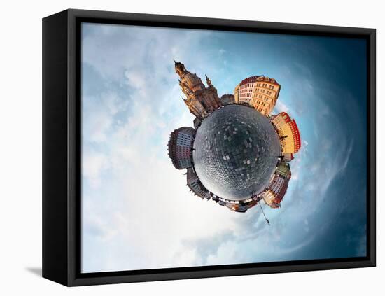 Spherical Panorama of City of Dresden in a Form of Little Planet-Dudarev Mikhail-Framed Stretched Canvas