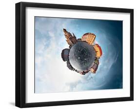 Spherical Panorama of City of Dresden in a Form of Little Planet-Dudarev Mikhail-Framed Photographic Print