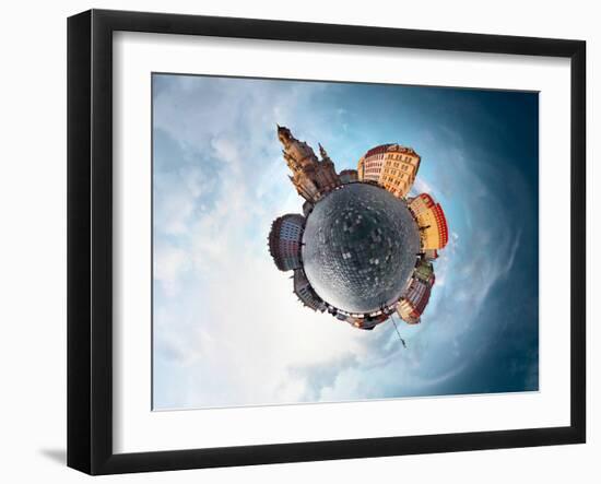 Spherical Panorama of City of Dresden in a Form of Little Planet-Dudarev Mikhail-Framed Photographic Print