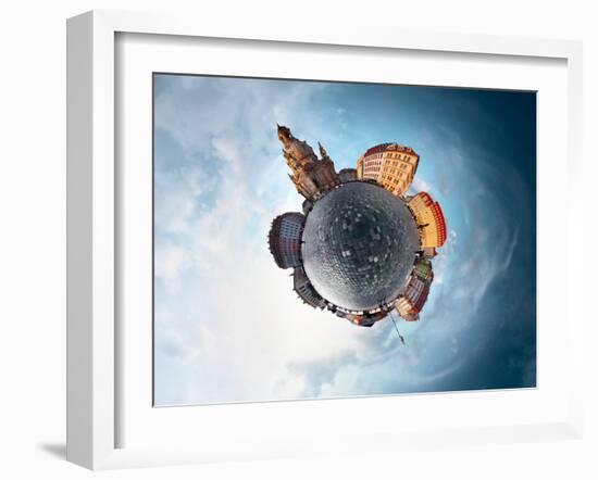 Spherical Panorama of City of Dresden in a Form of Little Planet-Dudarev Mikhail-Framed Photographic Print