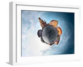 Spherical Panorama of City of Dresden in a Form of Little Planet-Dudarev Mikhail-Framed Photographic Print