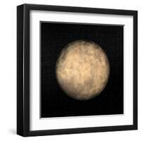 Spherical Yellow Nebula in Deep Dark Sky-null-Framed Art Print