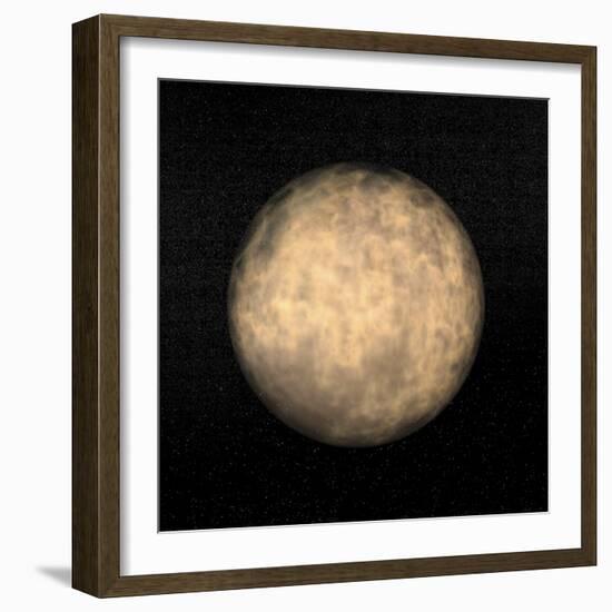 Spherical Yellow Nebula in Deep Dark Sky-null-Framed Art Print