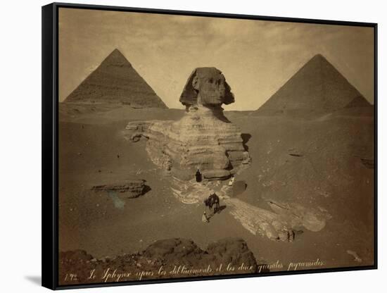 Sphinx and Giza Pyramids, 19th Century-Science Source-Framed Stretched Canvas