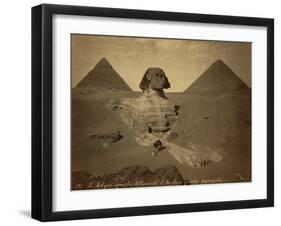 Sphinx and Giza Pyramids, 19th Century-Science Source-Framed Giclee Print