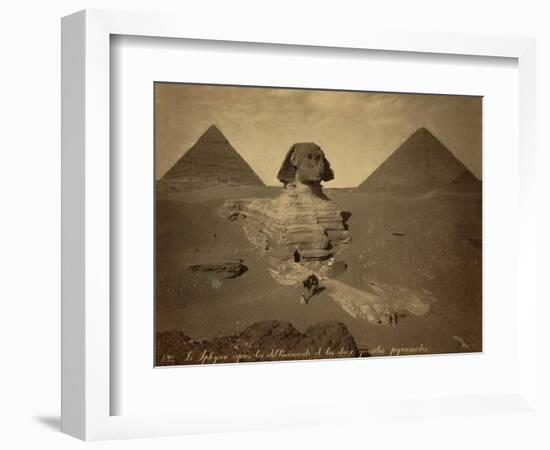 Sphinx and Giza Pyramids, 19th Century-Science Source-Framed Giclee Print